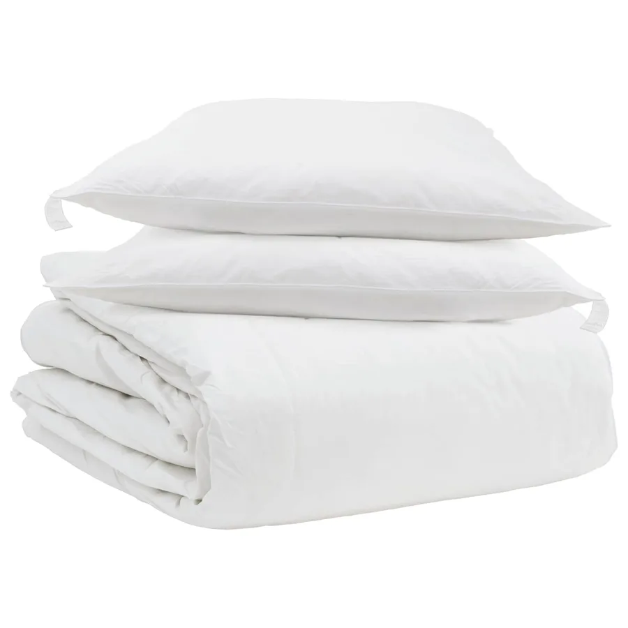 Ensemble de Duvet avec oreiller 3 pcs Blanc Plume de canard - 2