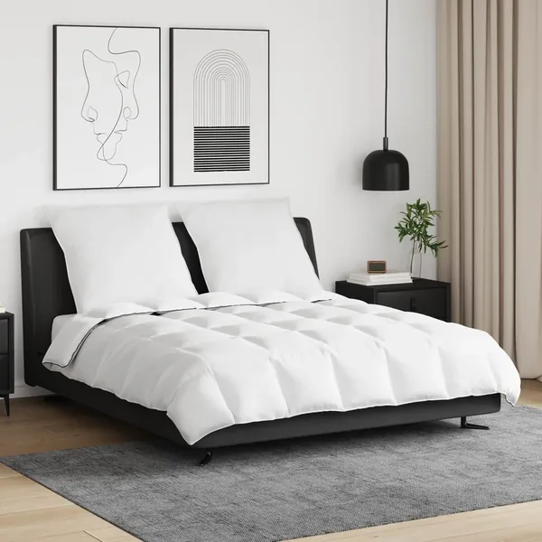 Duvet d'hiver avec oreiller 3 pcs Blanc Plume de canard