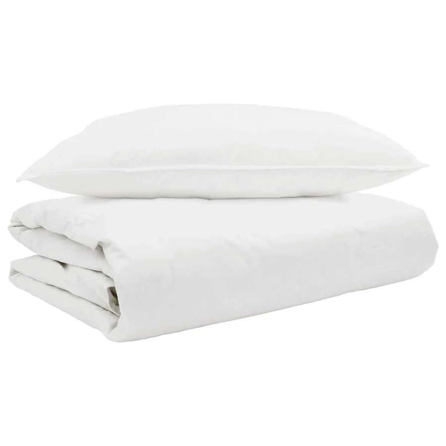 Duvet d'été simple avec oreiller 2 pcs Blanc Plume de canard - 2