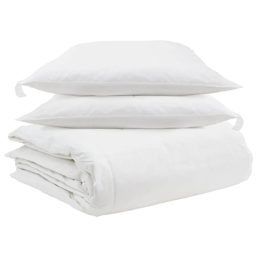 Ensemble de Duvet avec oreiller 3 pcs Blanc Plume de canard - 2