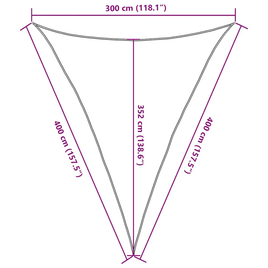 Voile d'ombrage 160 g/m² triangulaire orange 3x4x4 m PEHD - 10