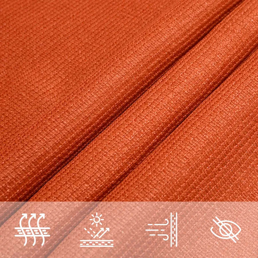 Voile d'ombrage 160 g/m² triangulaire orange 3x4x4 m PEHD - 5