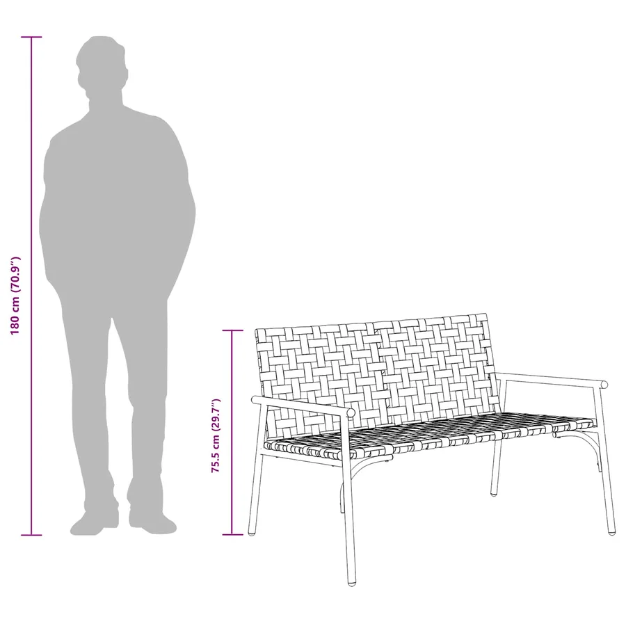 Chaise de jardin Marron 110,5 x 79 x 75,5 cm polyrotin - 11