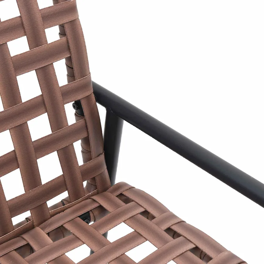 Chaise de jardin Marron 110,5 x 79 x 75,5 cm polyrotin - 7