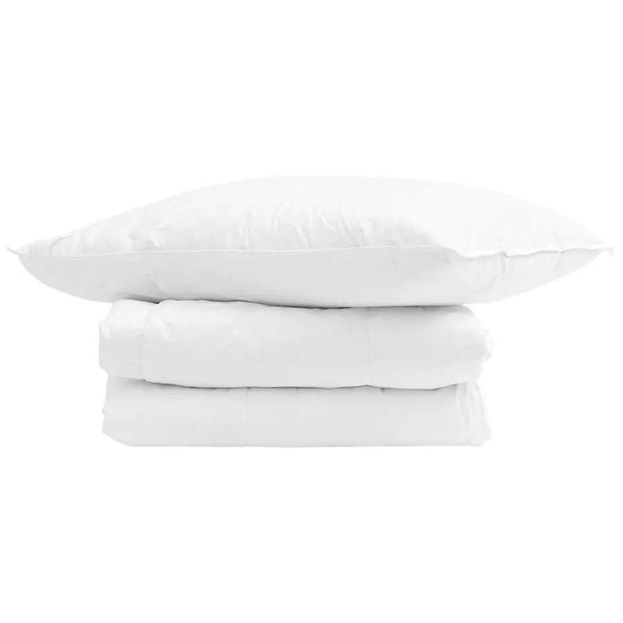 Duvet d'été simple avec oreiller 2 pcs Blanc Plume de canard - 2