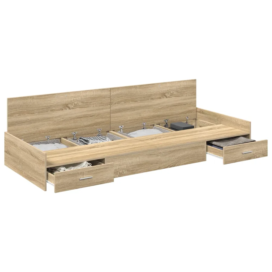 Cadre de lit Chêne Sonoma 90 x 190 cm Bois d'ingénierie - 2