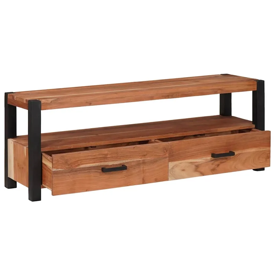 Meuble TV Marron 110 x 30 x 40 cm Bois d'acacia massif - 4