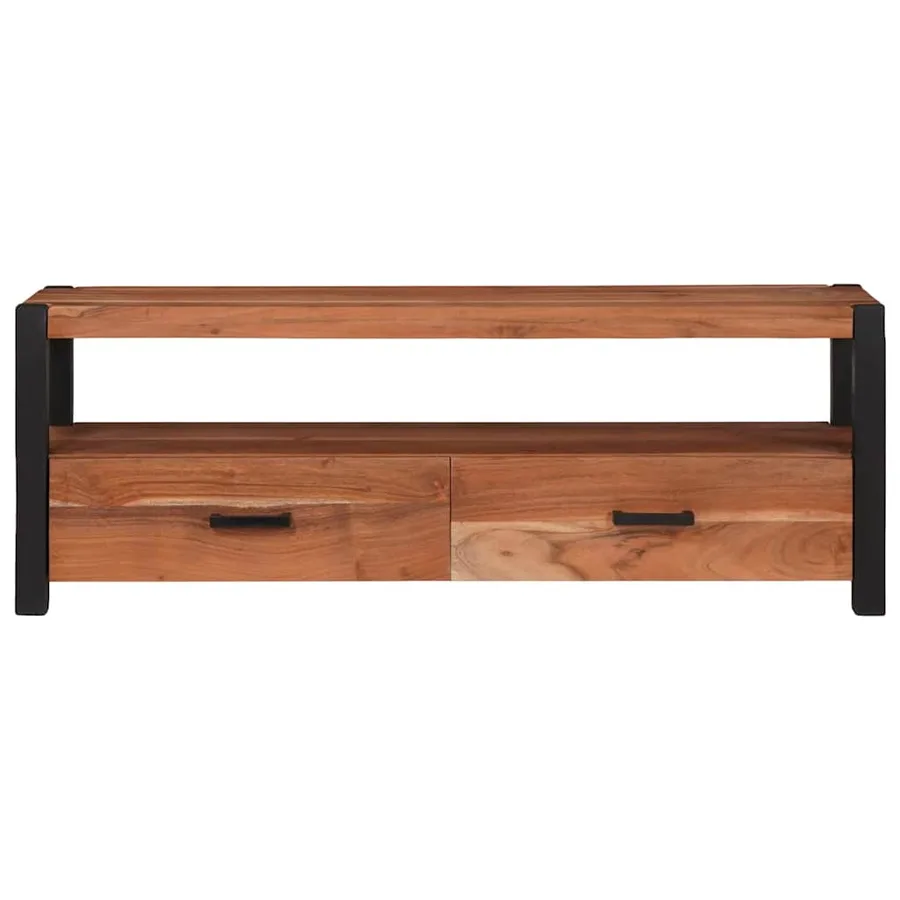 Meuble TV Marron 110 x 30 x 40 cm Bois d'acacia massif - 5