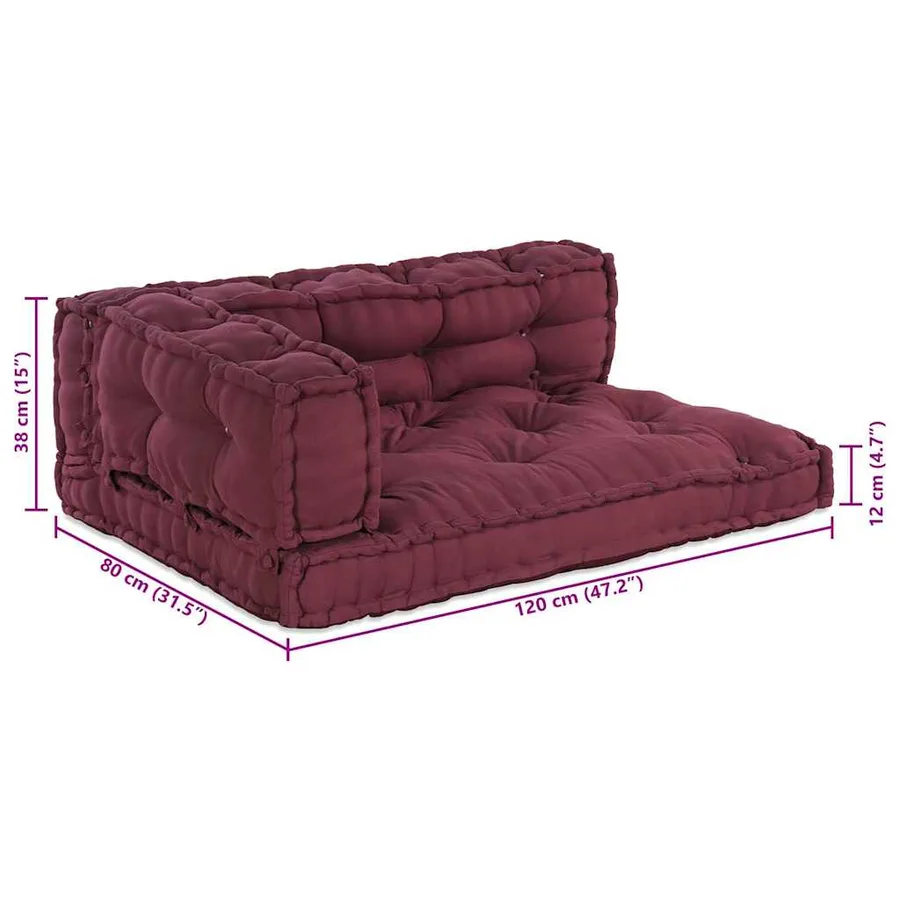 Coussin de canapé sur palette 3 pcs Marron 120 x 80 x 38 cm - 10