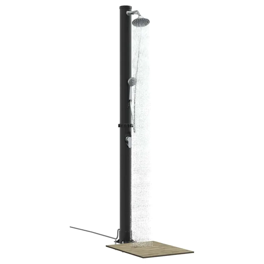 Douche solaire extérieure Noir 217 cm PVC et Aluminium - 3