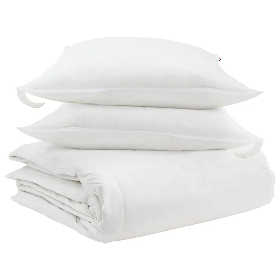 Ensemble de Duvet avec oreiller 3 pcs Blanc Plume de canard - 2