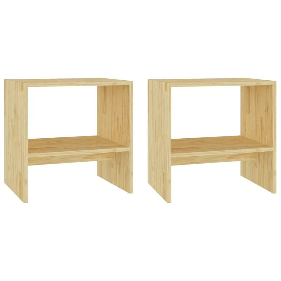 Tables de chevet 2 pcs 40x30,5x40 cm Bois de pin massif - 2