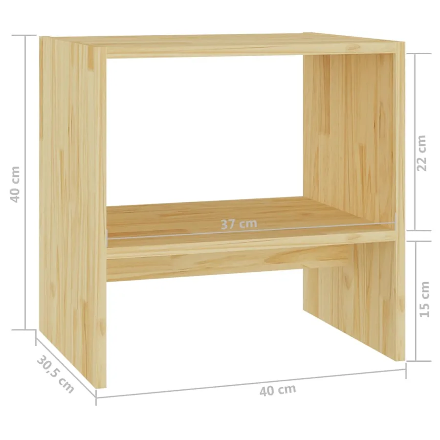 Tables de chevet 2 pcs 40x30,5x40 cm Bois de pin massif - 8