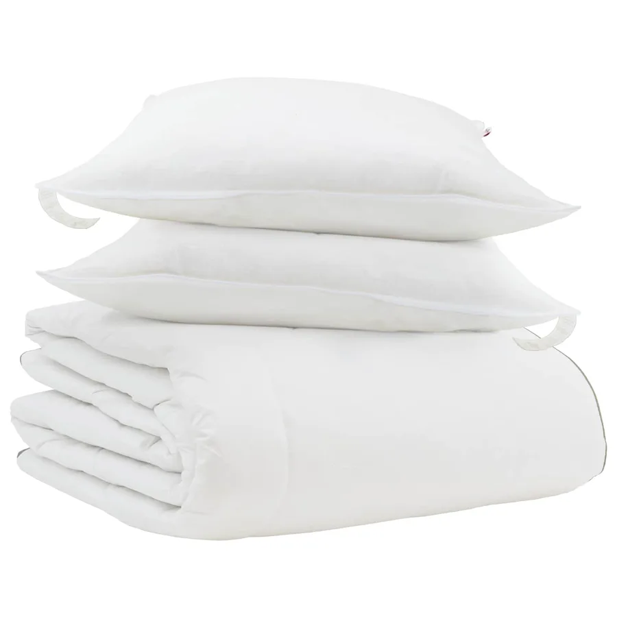 Duvet d'hiver avec oreiller 3 pcs Blanc Plume de canard - 2