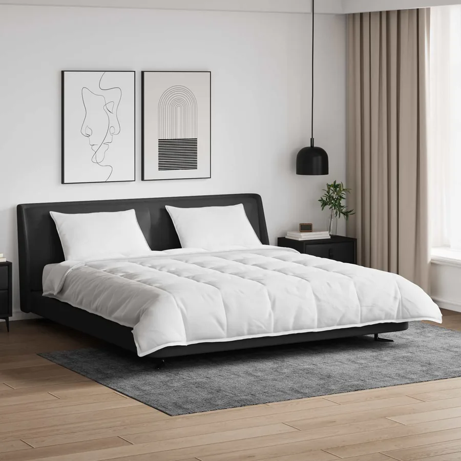 Ensemble de Duvet avec oreiller 3 pcs Blanc Plume de canard