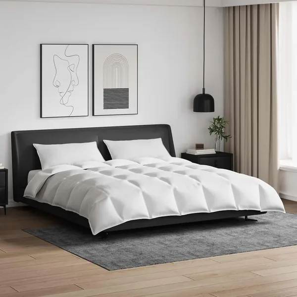 Ensemble de Duvet avec oreiller 3 pcs Blanc Plume de canard