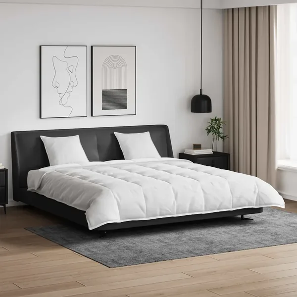 Ensemble de Duvet avec oreiller 3 pcs Blanc Plume de canard