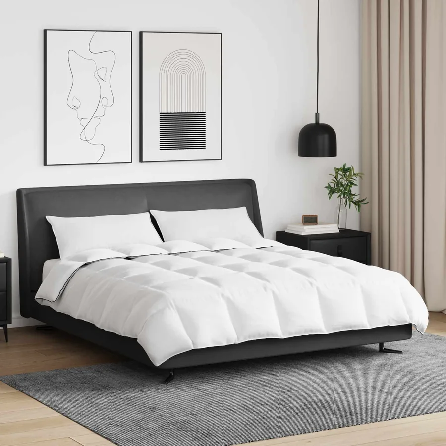 Duvet d'hiver avec oreiller 3 pcs Blanc Plume de canard