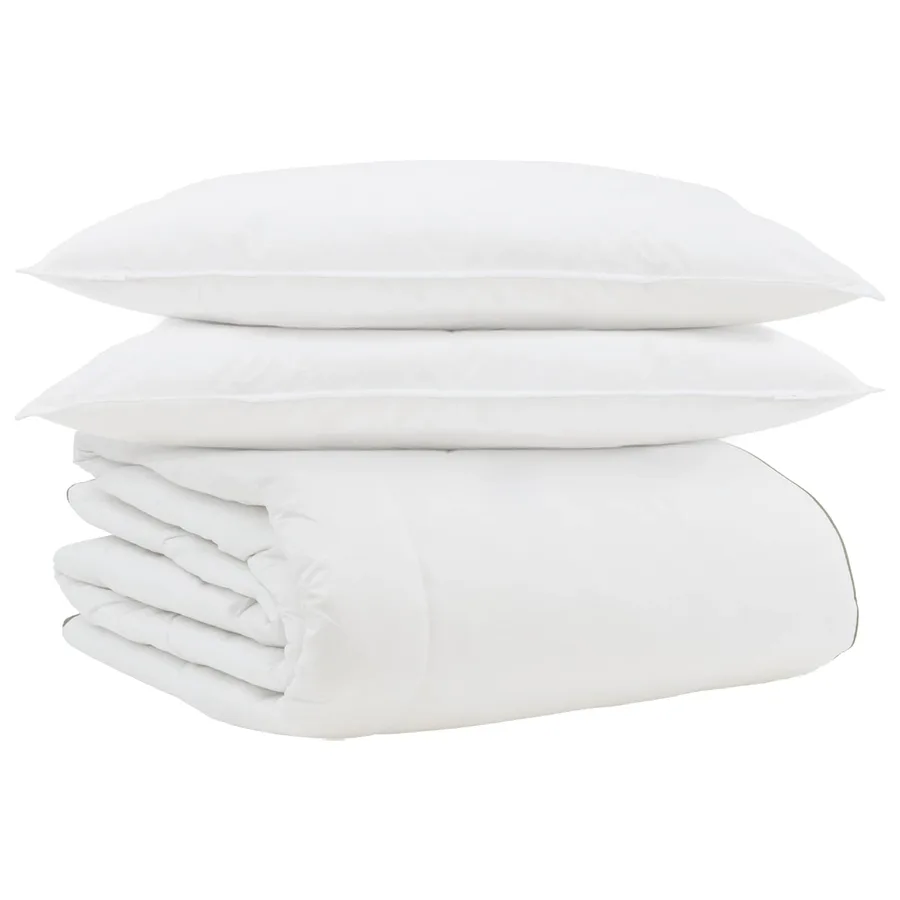 Duvet d'hiver avec oreiller 3 pcs Blanc Plume de canard - 2