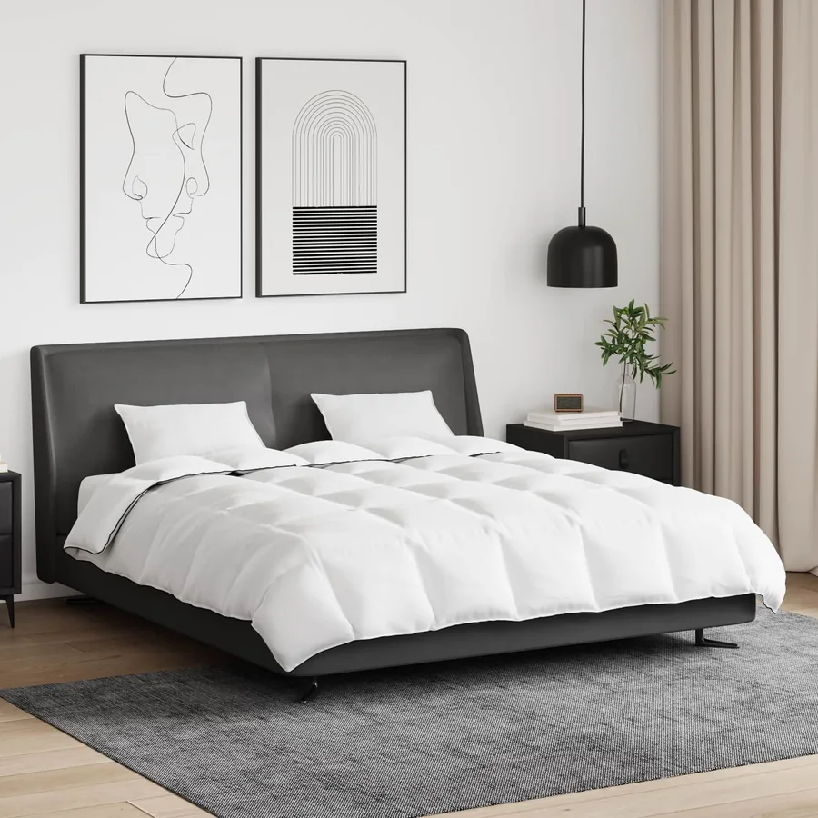 Duvet d'hiver avec oreiller 3 pcs Blanc Plume de canard