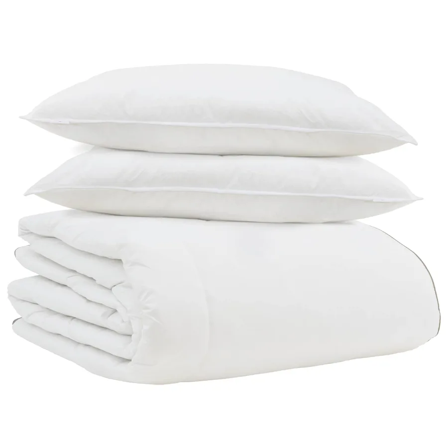 Duvet d'hiver avec oreiller 3 pcs Blanc Plume de canard - 2