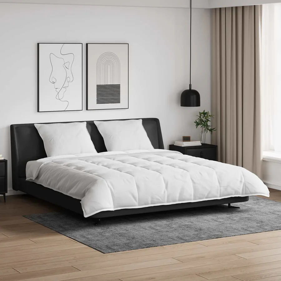 Ensemble de Duvet avec oreiller 3 pcs Blanc Plume de canard