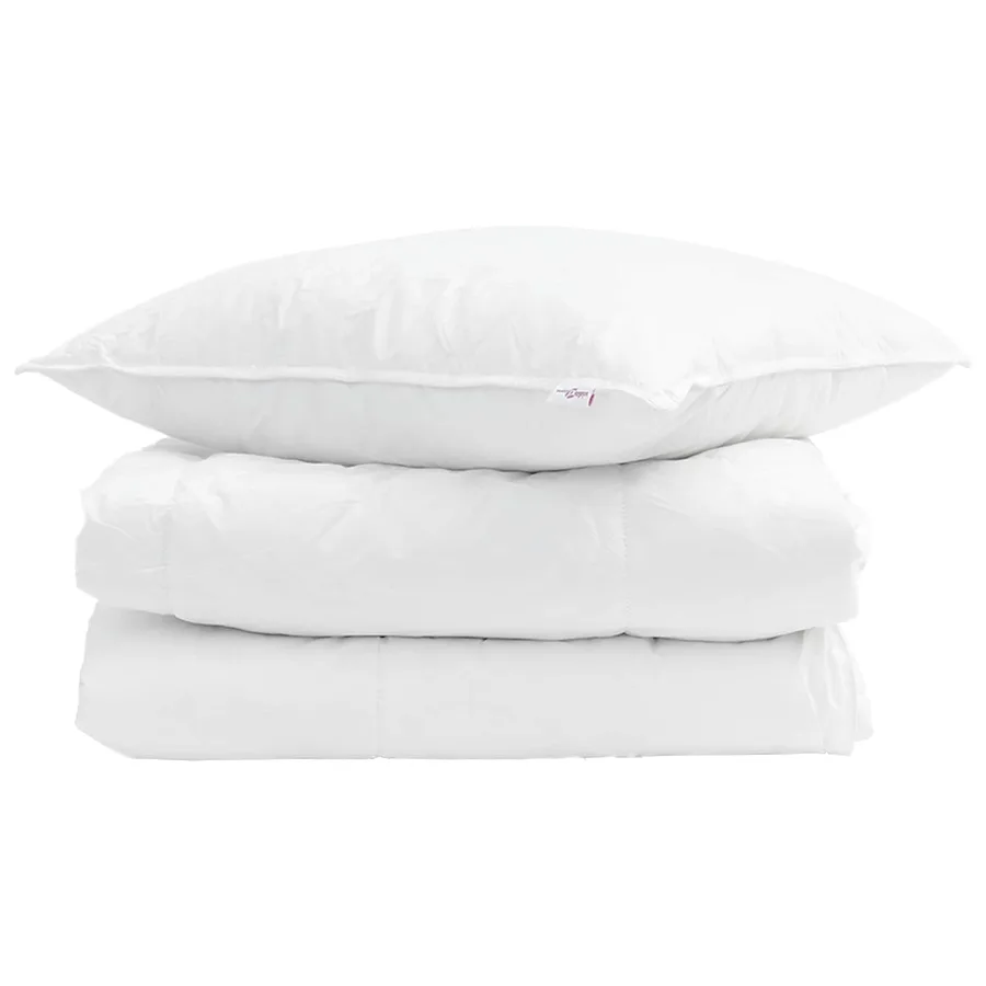 Duvet d'été simple avec oreiller 2 pcs Blanc Plume de canard - 2