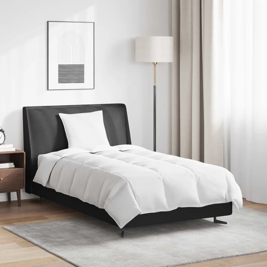 Duvet d'hiver avec oreiller 2 pcs Blanc Plume de canard