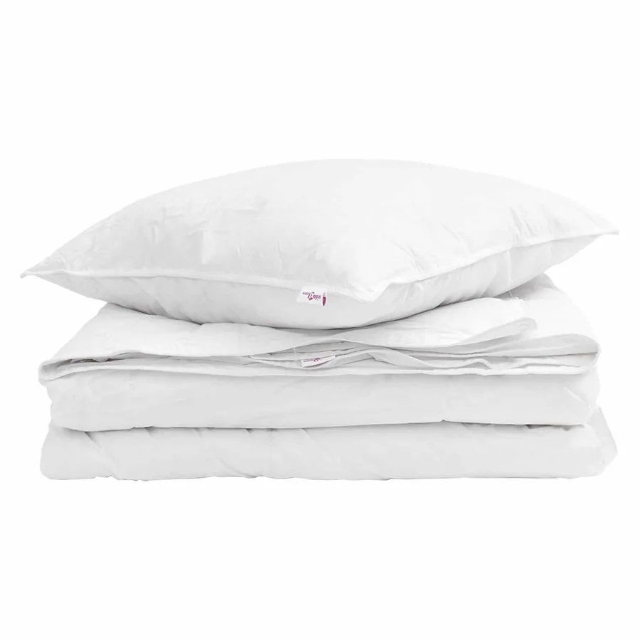 Duvet 2-en-1 avec oreiller 2 pcs Blanc Plume de canard - 2