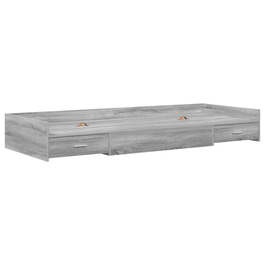 Cadre de lit Gris Sonoma 98,5 x 200 cm Bois d'ingénierie - 4