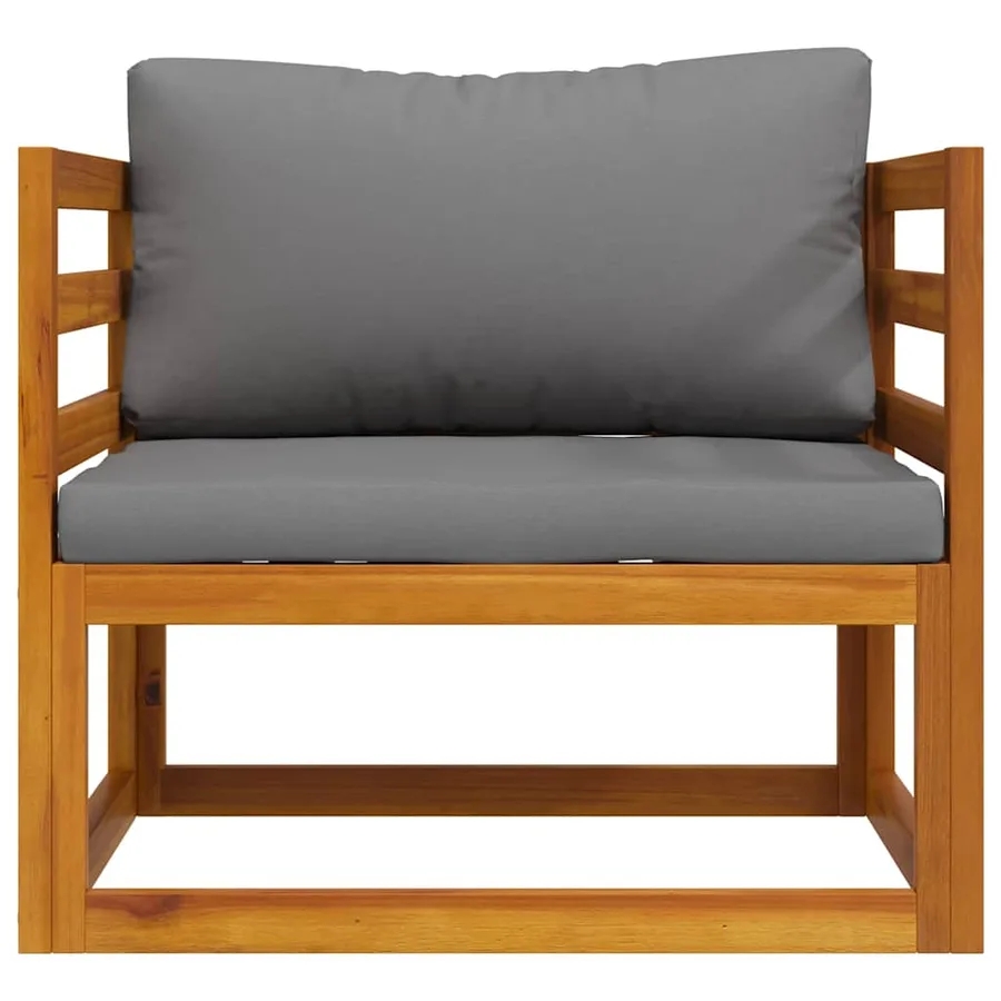 Chaise de jardin avec coussins gris foncé Bois d'acacia massif - 4