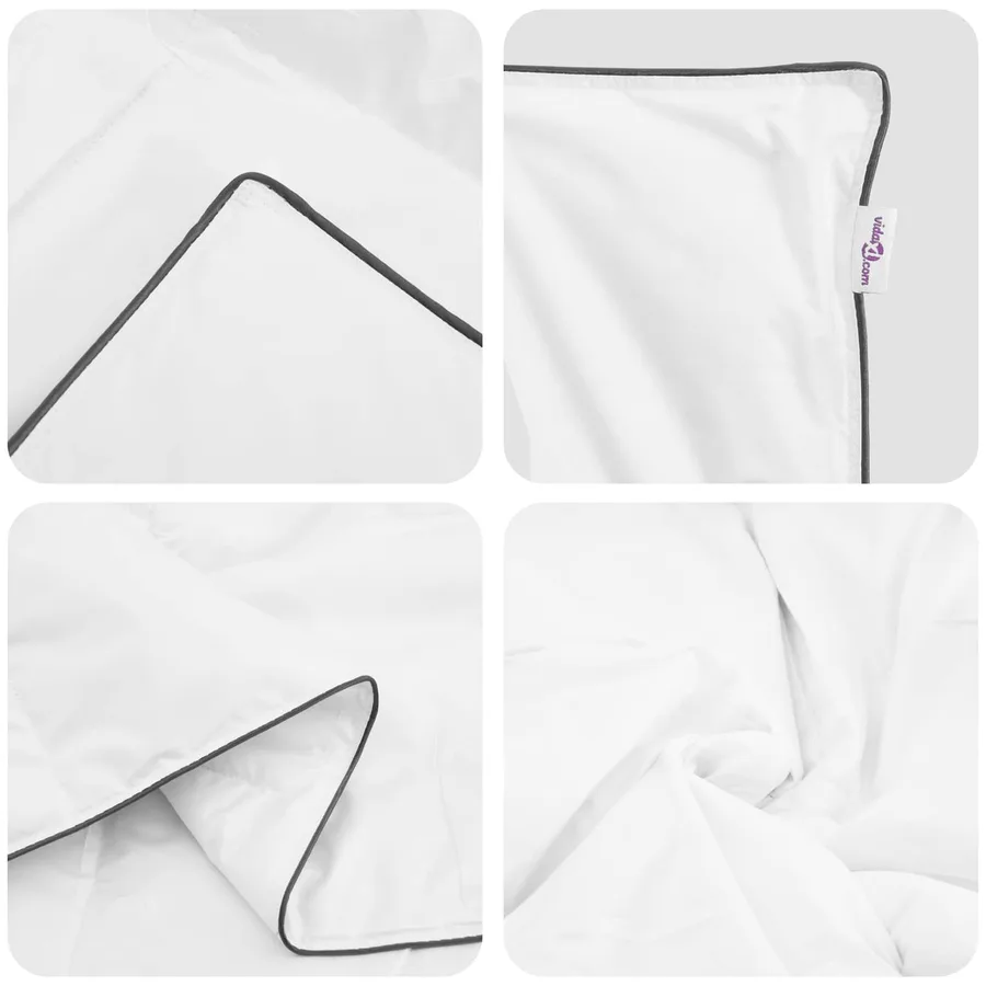 Duvet d'hiver avec oreiller 2 pcs Blanc Plume de canard - 6
