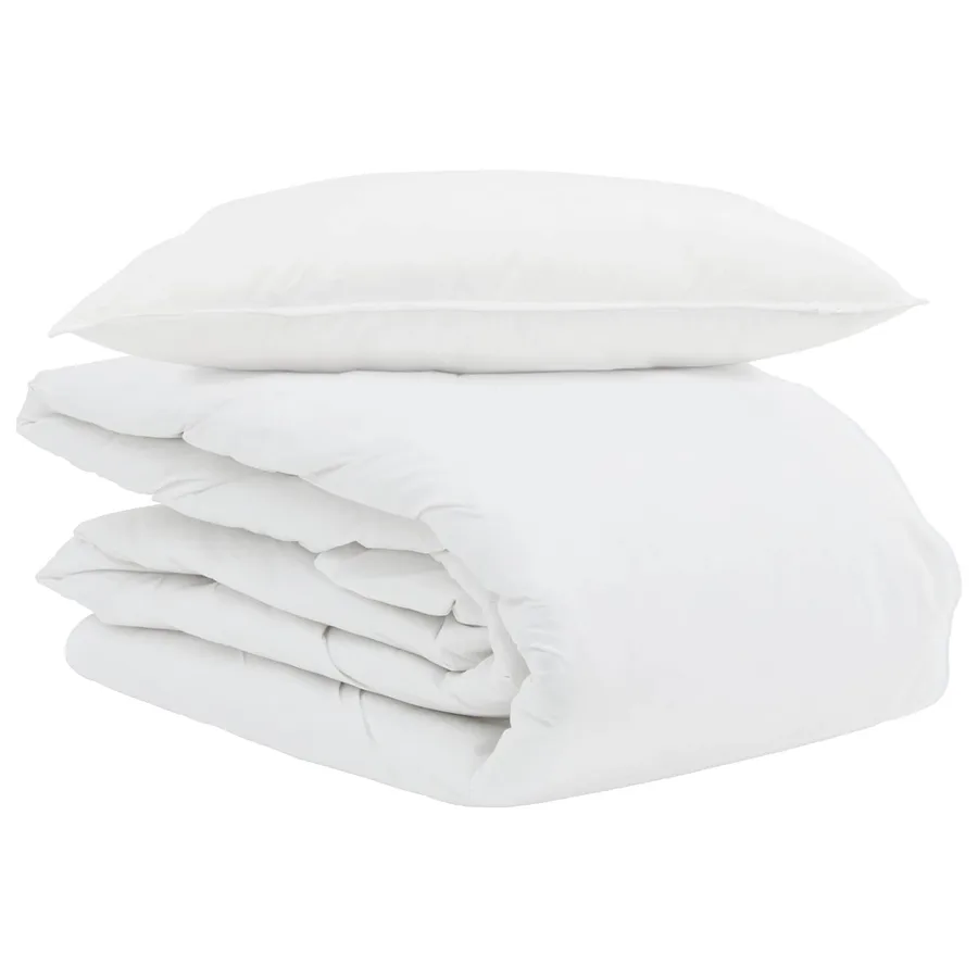 Duvet d'été simple avec oreiller 2 pcs Blanc Plume de canard - 2