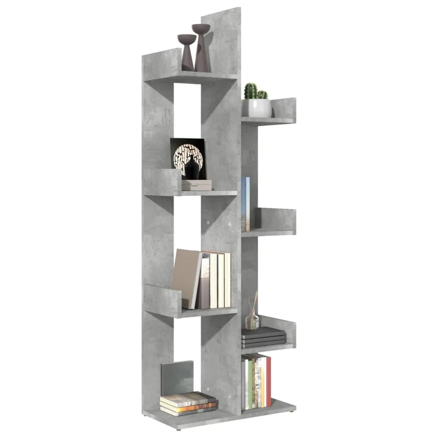 Bibliothèque Gris béton 48x25,5x140 cm Bois d’ingénierie - 5