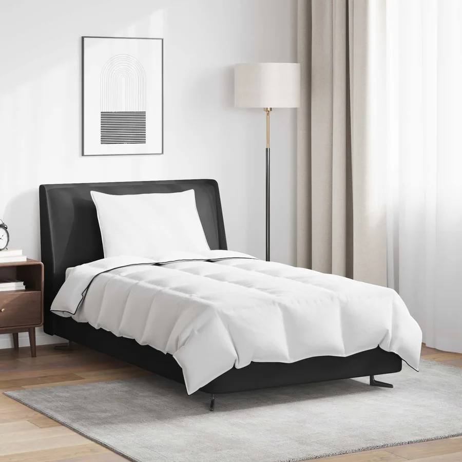 Duvet d'hiver avec oreiller 2 pcs Blanc Plume de canard