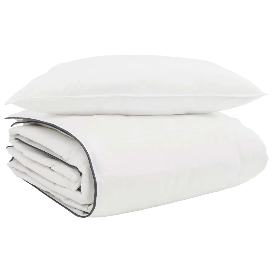 Duvet d'hiver avec oreiller 2 pcs Blanc Plume de canard - 2