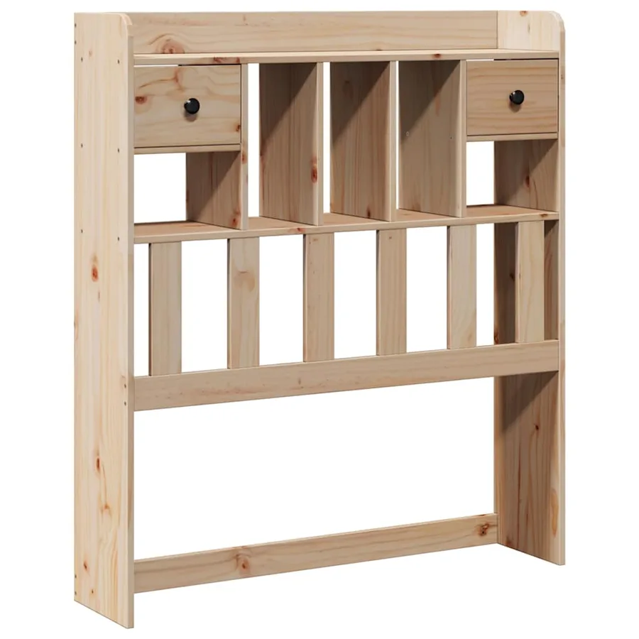 Lit bibliothèque sans matelas 90x190 cm bois de pin massif - 7