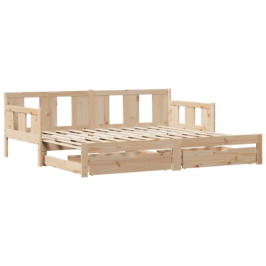Lit de jour avec gigogne et tiroirs sans matelas 90x190 cm - 3