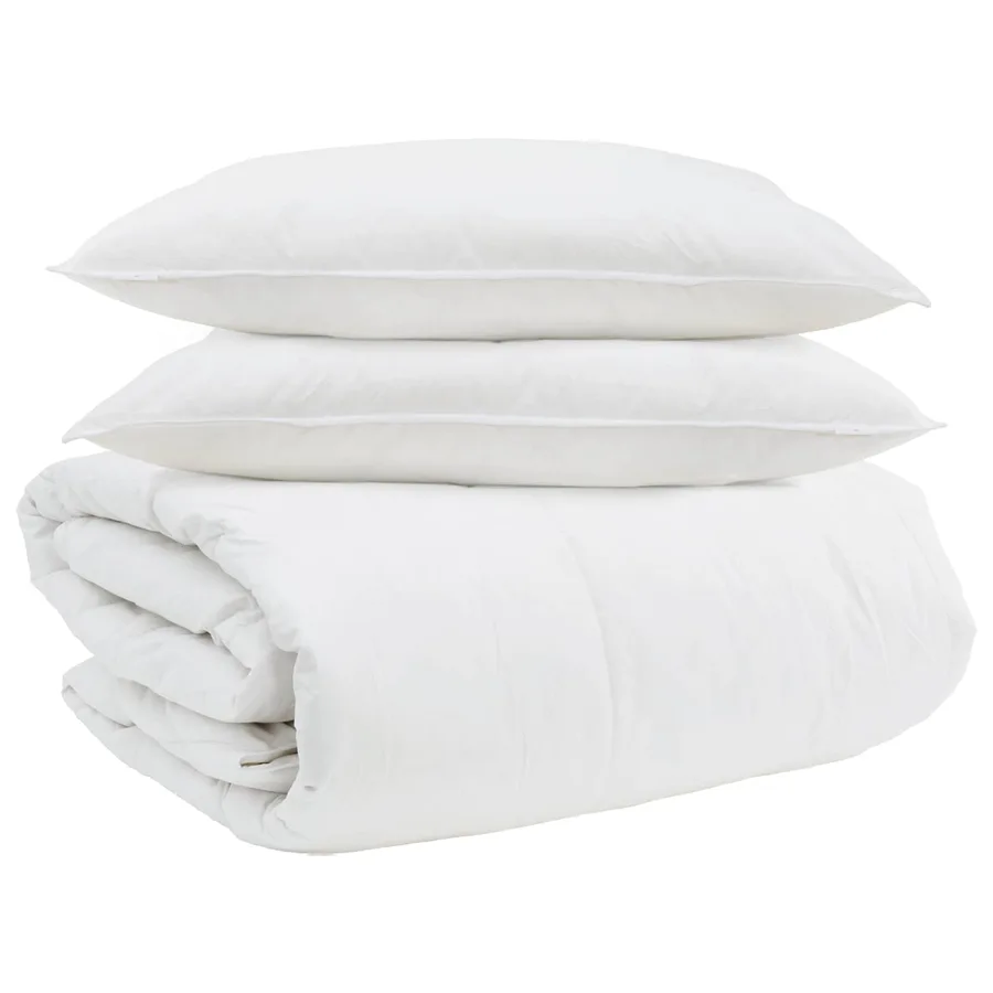 Ensemble de Duvet avec oreiller 3 pcs Blanc Plume de canard - 2
