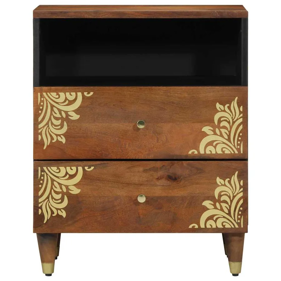 Cabinet de chevet avec tiroir Marron miel 50 x 33 x 62 cm - 3