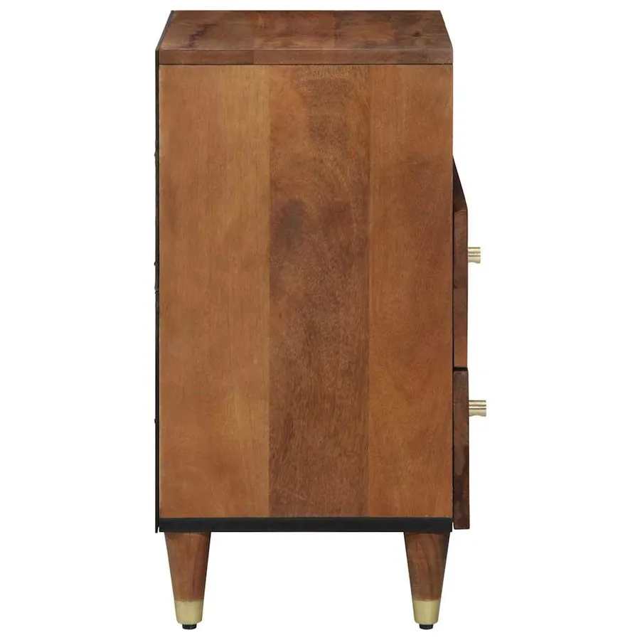 Cabinet de chevet avec tiroir Marron miel 50 x 33 x 62 cm - 4