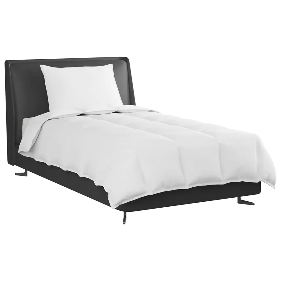 Duvet 2-en-1 avec oreiller 2 pcs Blanc Plume de canard - 3