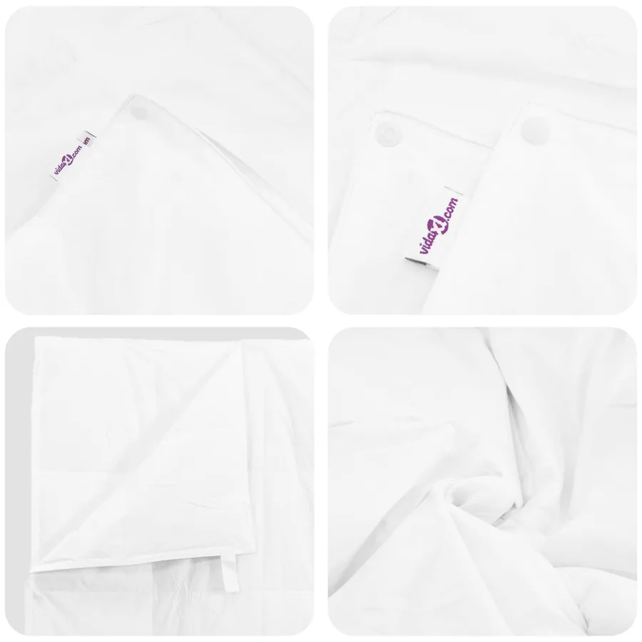 Duvet 2-en-1 avec oreiller 2 pcs Blanc Plume de canard - 6