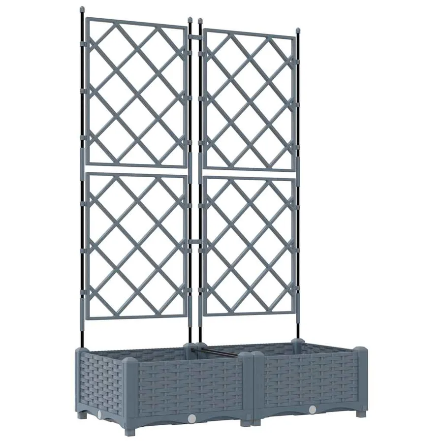 Cache-pot de jardin 2 pc Gris clair 80 x 40 x 125,5 cm PP - 2
