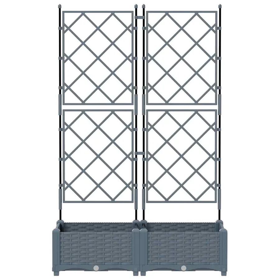 Cache-pot de jardin 2 pc Gris clair 80 x 40 x 125,5 cm PP - 5