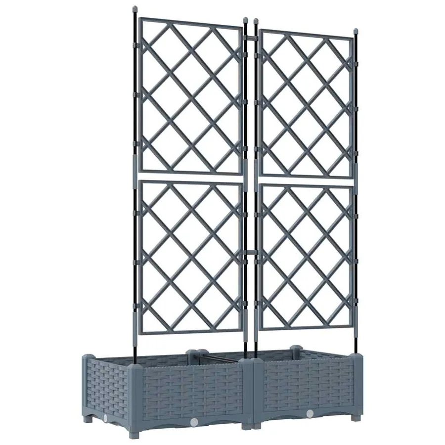Cache-pot de jardin 2 pc Gris clair 80 x 40 x 125,5 cm PP - 7