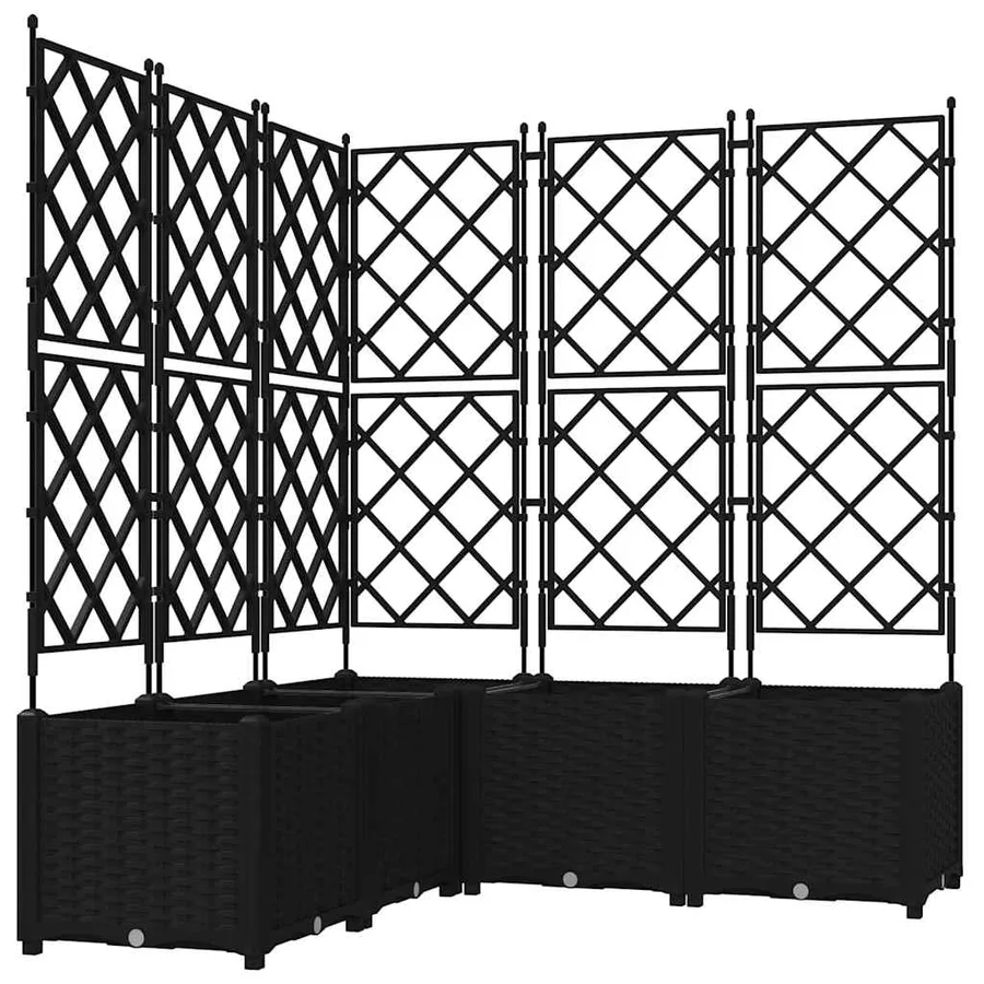 Cache-pot de jardin 5 pc Noir 120 x 120 x 143 cm PP - 2