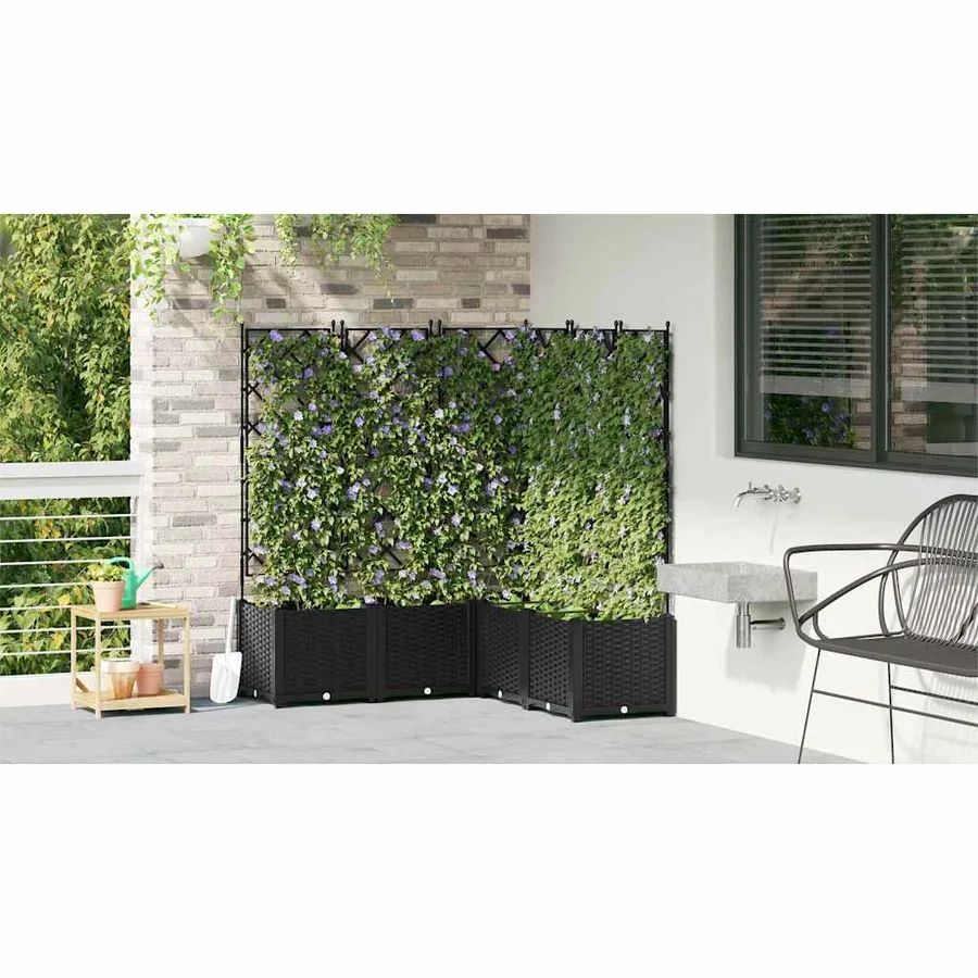 Cache-pot de jardin 5 pc Noir 120 x 120 x 143 cm PP - 4