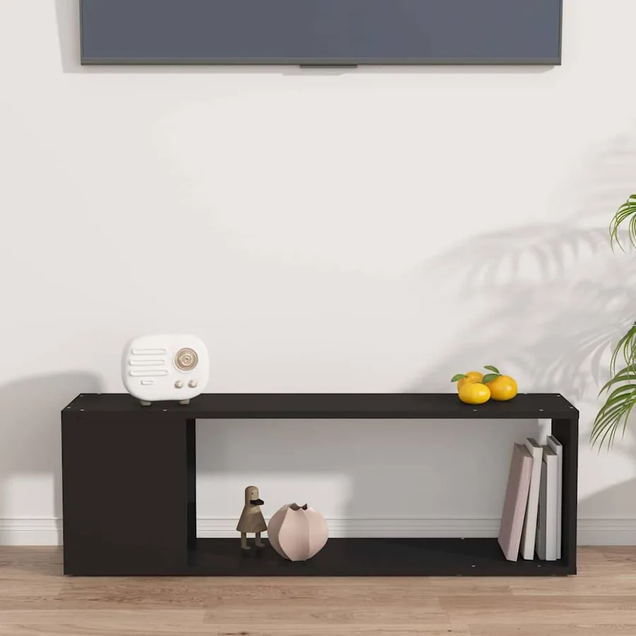 Meuble TV Noir 100x24x32 cm Bois d'ingénierie - 5