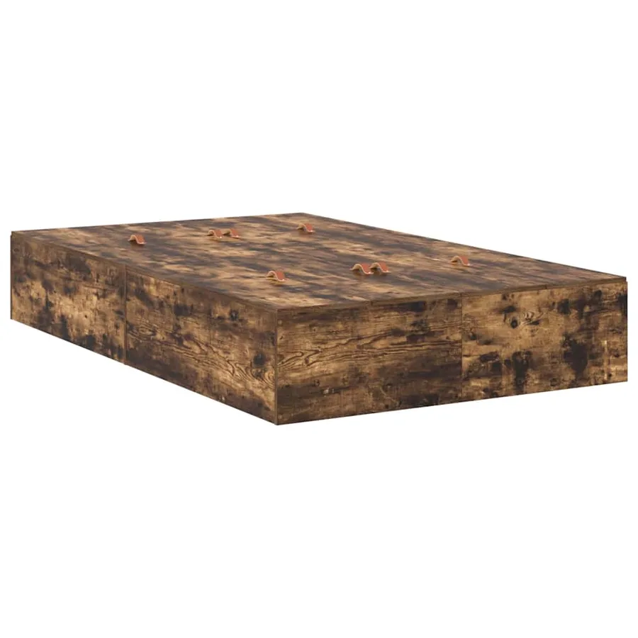 Cadre de lit avec rangement Chêne fumé 120 x 190 cm - 5